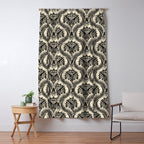 Triceratops Damask - black and cream Window Curtain Gallery Image 5