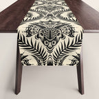 Triceratops Damask - black and cream Table Runner Gallery Image 1