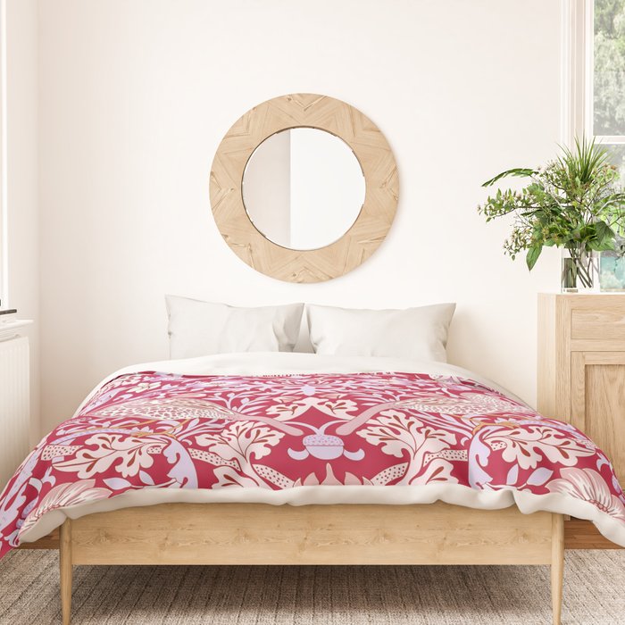 William Morris Strawberry Thief Hot Fuschia Pink Duvet Cover Gallery Image 3
