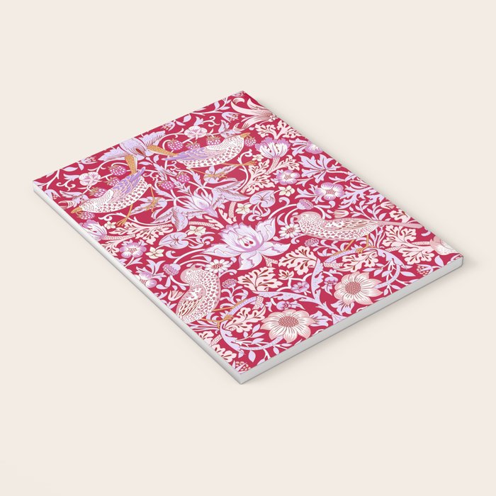 William Morris Strawberry Thief Hot Fuschia Pink Notebook Gallery Image 3