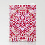 William Morris Strawberry Thief Hot Fuschia Pink Stationery Card Gallery Image 2