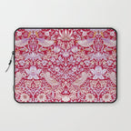 William Morris Strawberry Thief Hot Fuschia Pink Laptop Sleeve Gallery Image 1