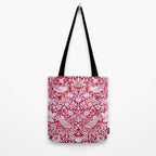 William Morris Strawberry Thief Hot Fuschia Pink Tote Bag Gallery Image 2