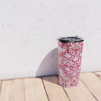 William Morris Strawberry Thief Hot Fuschia Pink Travel Mug Gallery Image 4