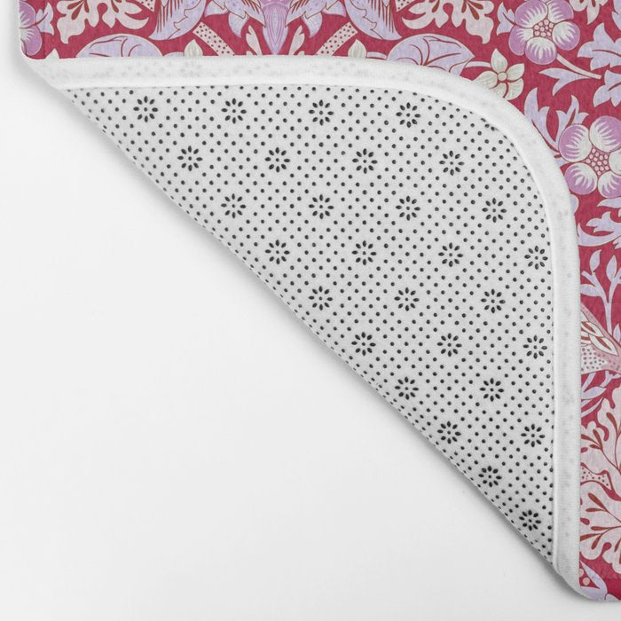 William Morris Strawberry Thief Hot Fuschia Pink Bath Mat Gallery Image 2