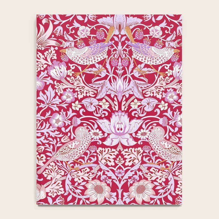 William Morris Strawberry Thief Hot Fuschia Pink Notebook Gallery Image 4