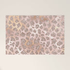 Rosegold Blush Leopard Glitter   Welcome Mat Gallery Image 1