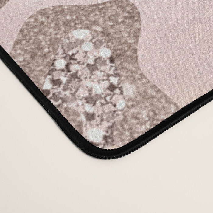 Rosegold Blush Leopard Glitter   Desk Mat Gallery Image 4