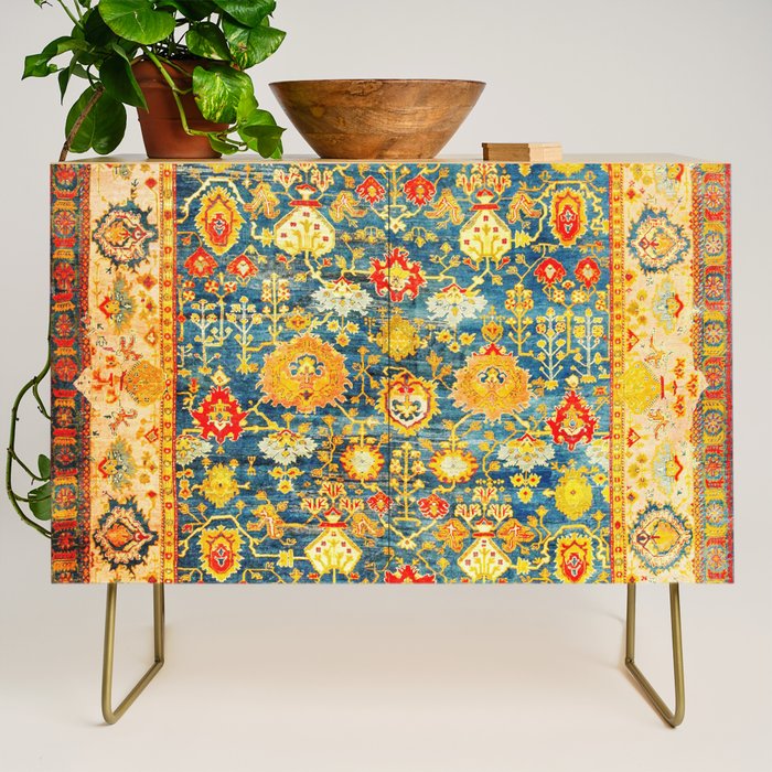 Antique Oushak Turkish Rug Print Credenza Gallery Image 1