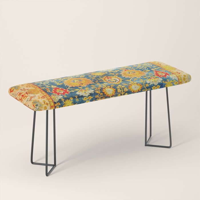 Antique Oushak Turkish Rug Print Bench Gallery Image 1