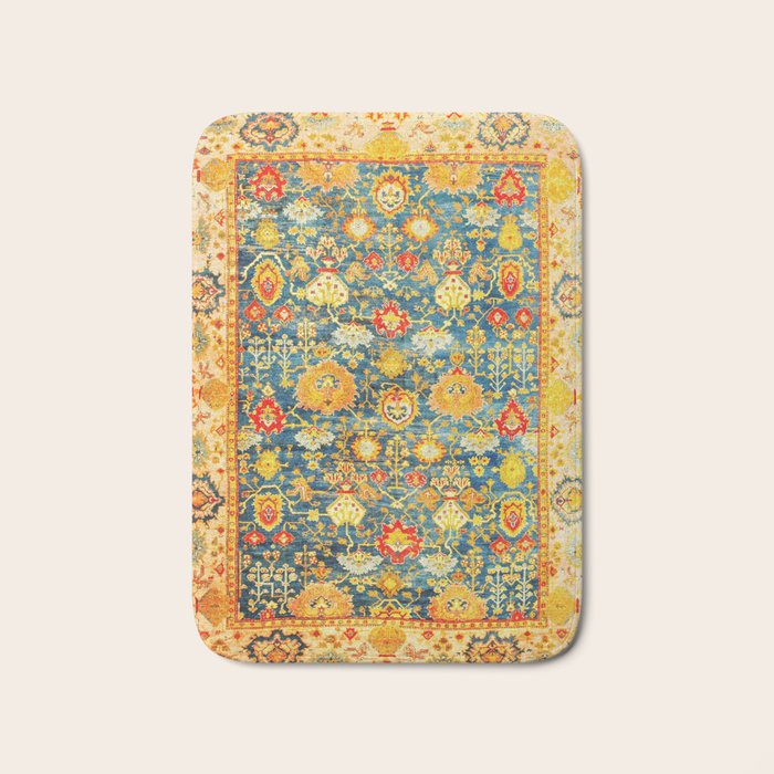 Antique Oushak Turkish Rug Print Bath Mat Gallery Image 1