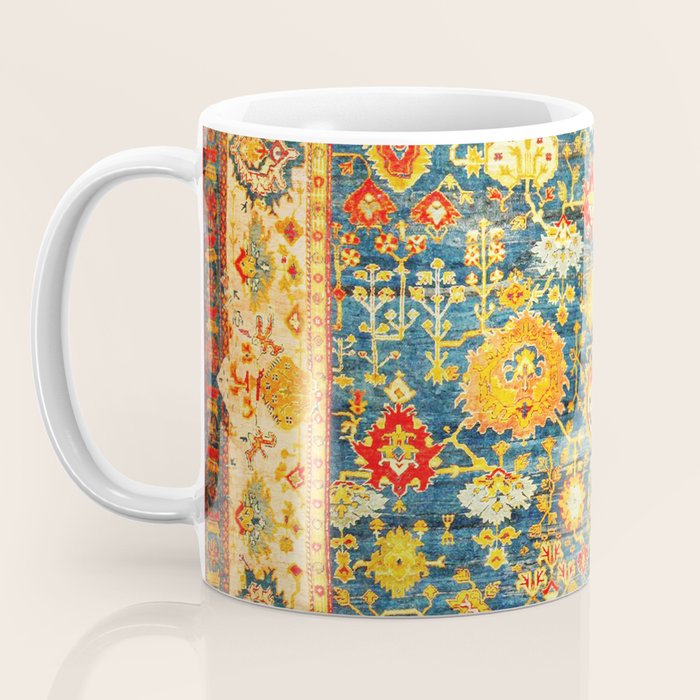 Antique Oushak Turkish Rug Print Coffee Mug Gallery Image 3