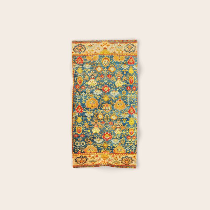 Antique Oushak Turkish Rug Print Bath Towel Gallery Image 1