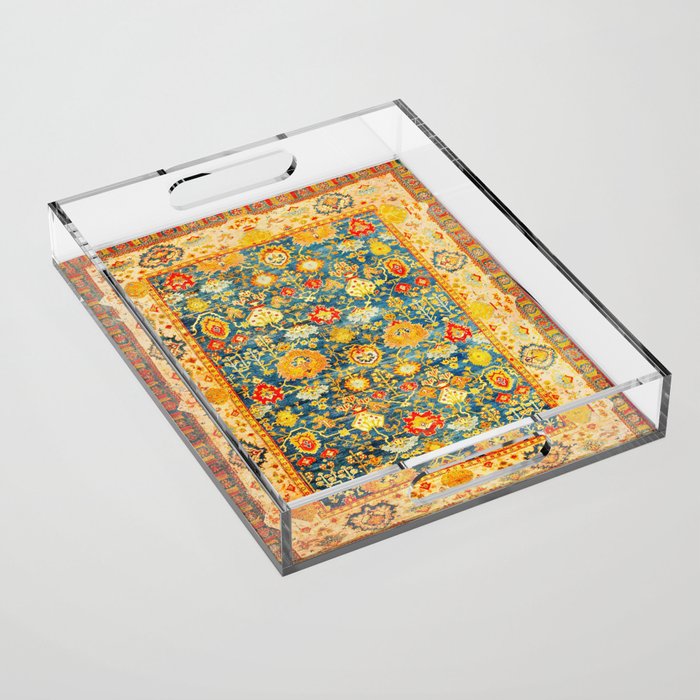 Antique Oushak Turkish Rug Print Acrylic Tray Gallery Image 1