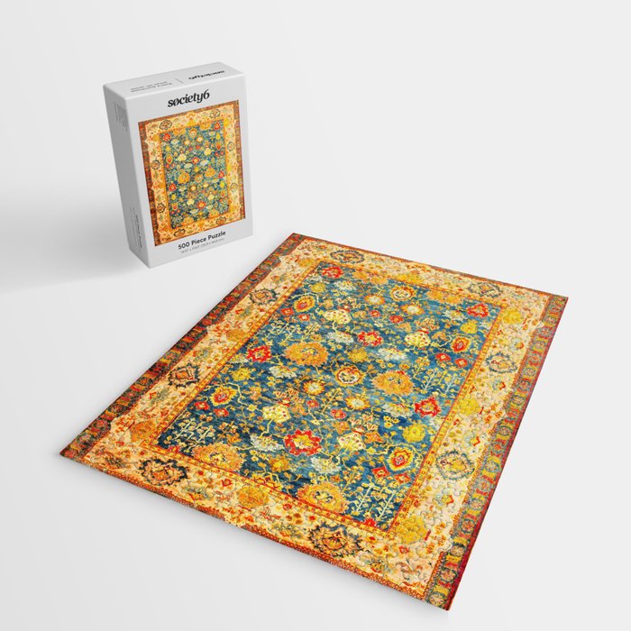 Antique Oushak Turkish Rug Print Jigsaw Puzzle Gallery Image 2
