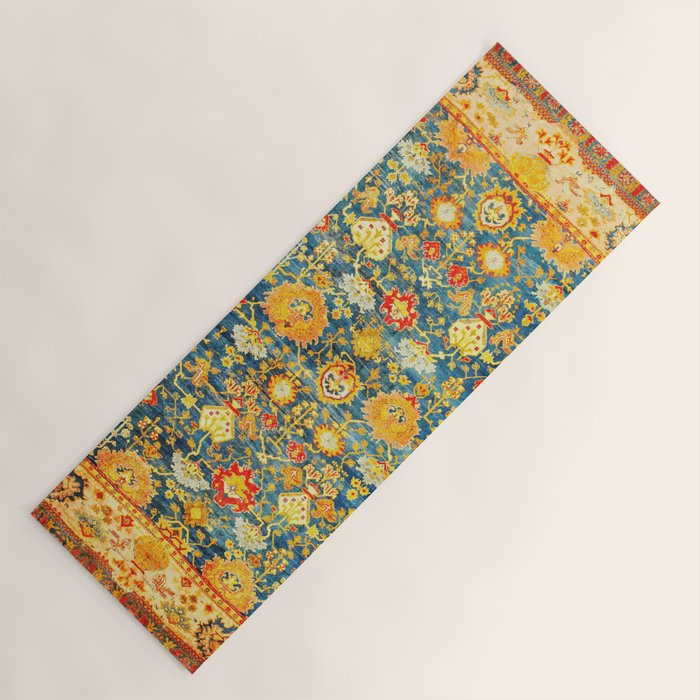 Antique Oushak Turkish Rug Print Yoga Mat Gallery Image 1