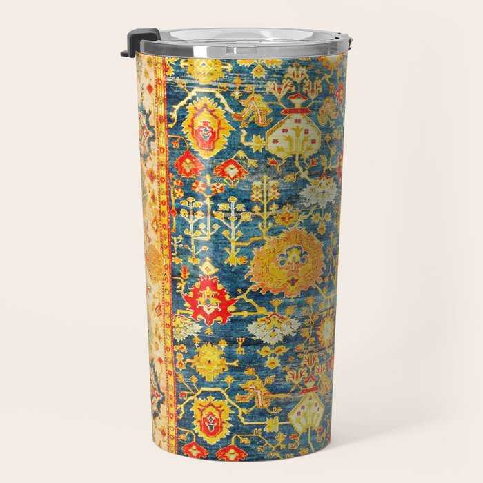 Antique Oushak Turkish Rug Print Travel Mug Gallery Image 3