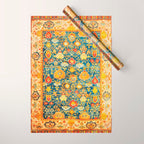 Antique Oushak Turkish Rug Print Wrapping Paper Gallery Image 1