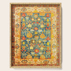 Antique Oushak Turkish Rug Print Serving Tray Gallery Image 1