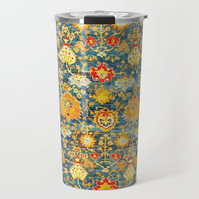 Antique Oushak Turkish Rug Print Travel Mug Gallery Image 1