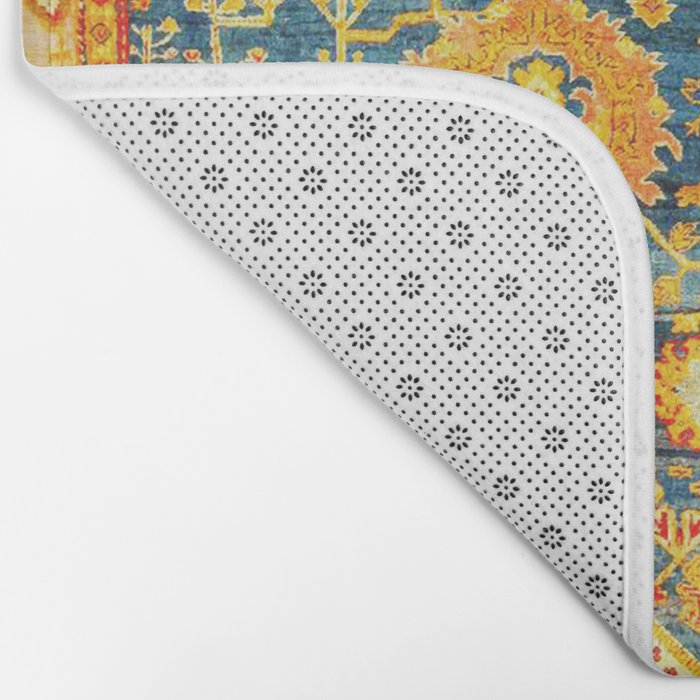 Antique Oushak Turkish Rug Print Bath Mat Gallery Image 2