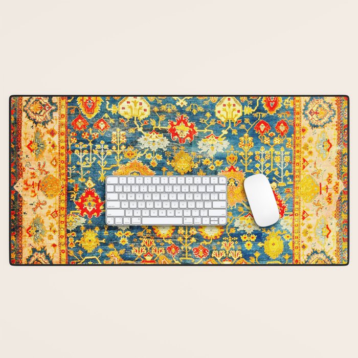 Antique Oushak Turkish Rug Print Desk Mat Gallery Image 1
