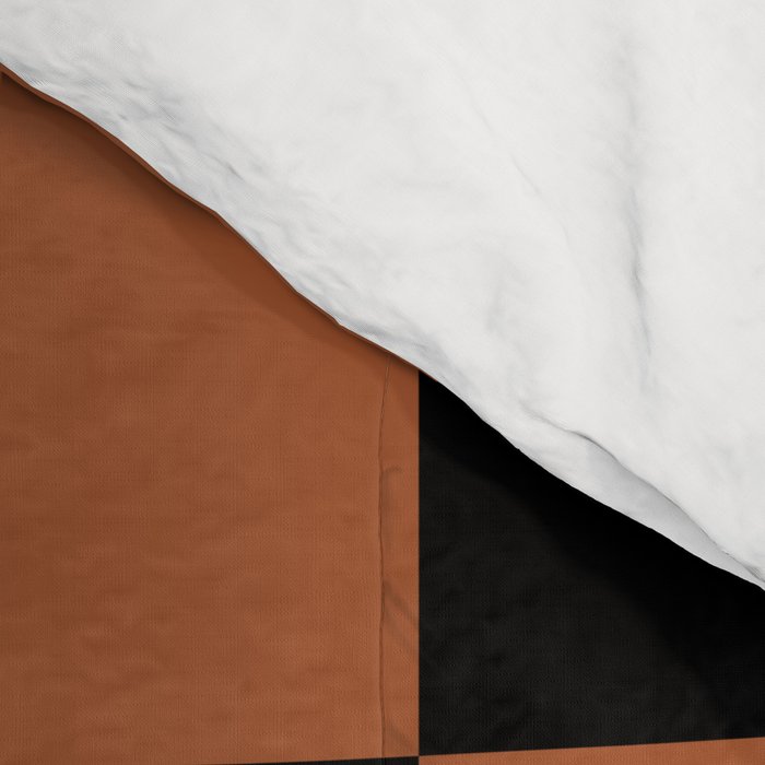 Checkerboard Check Geometric Checked Pattern Rust and Black Comforter Gallery Image 4