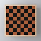 Checkerboard Check Geometric Checked Pattern Rust and Black Mini Art Print Gallery Image 1