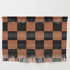 Checkerboard Check Geometric Checked Pattern Rust and Black Wall Hanging Gallery Image 1