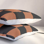 Checkerboard Check Geometric Checked Pattern Rust and Black Pillow Sham Gallery Image 3
