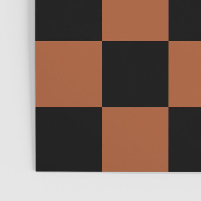 Checkerboard Check Geometric Checked Pattern Rust and Black Poster Gallery Image 3