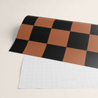 Checkerboard Check Geometric Checked Pattern Rust and Black Wrapping Paper Gallery Image 2