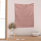 Cozy Gingham in Pink Wall Tapestry Gallery Image 2