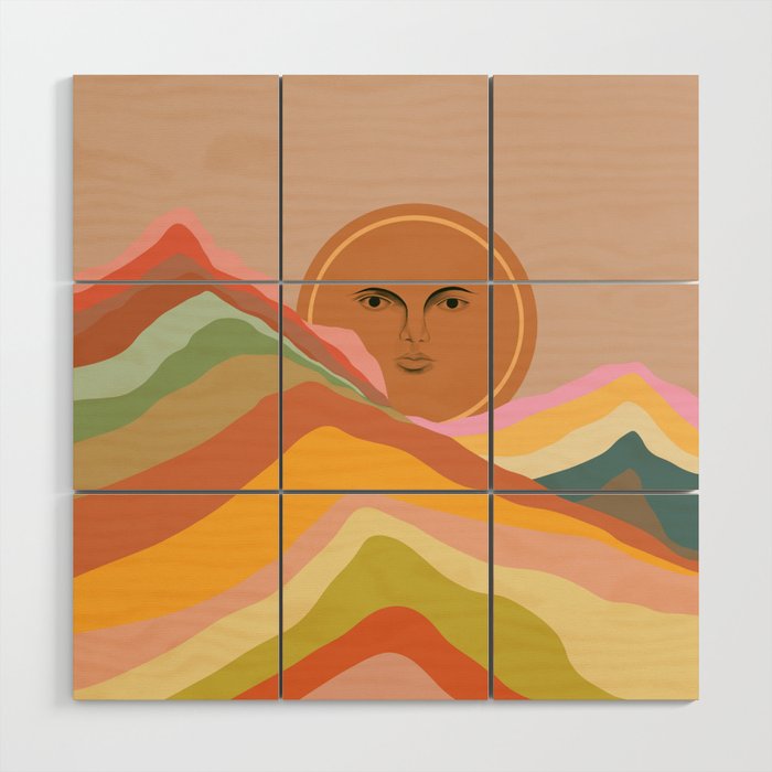 Sun over the rainbow hills Wood Wall Art Gallery Image 1