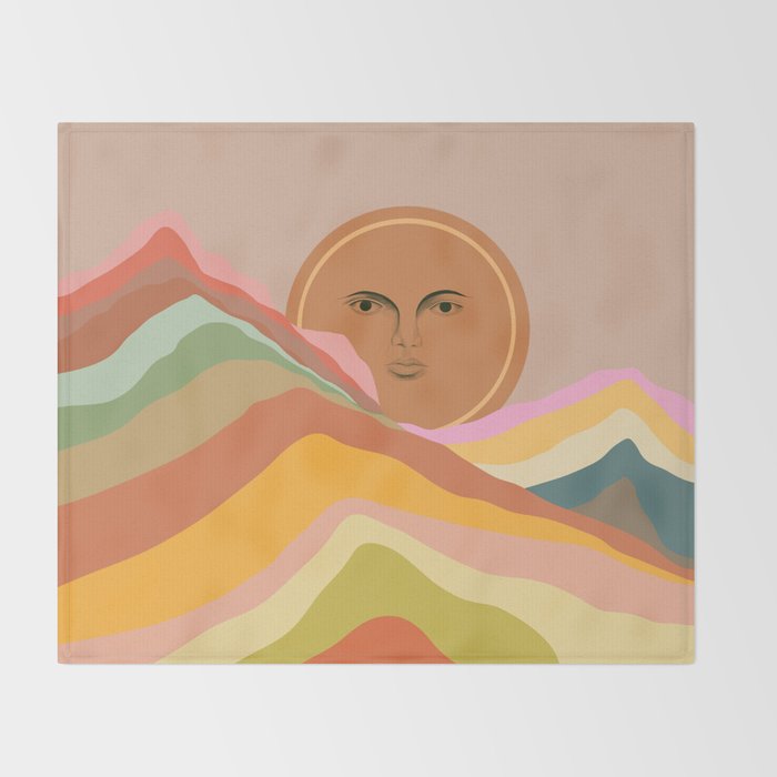 Sun over the rainbow hills Throw Blanket Gallery Image 2