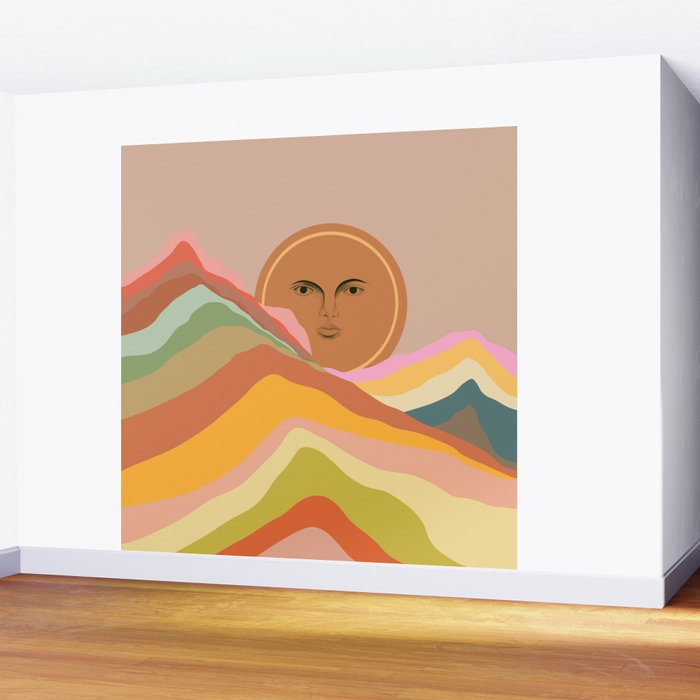 Sun over the rainbow hills Wall Mural Gallery Image 2