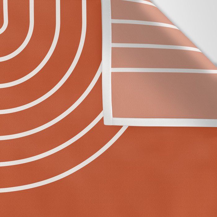 Geometric Lines in Terracotta Rose Gold 19 (Rainbow and Lines Abstraction) Wall Tapestry Gallery Image 3
