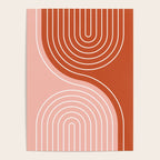 Geometric Lines in Terracotta Rose Gold 19 (Rainbow and Lines Abstraction) Poster Gallery Image 4