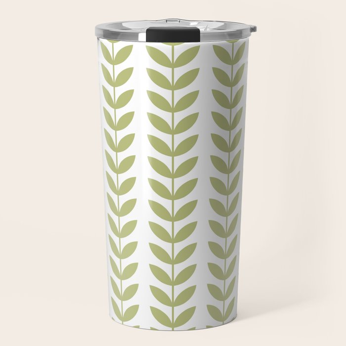 Scandinavian Mid Century Pattern Green Travel Mug Gallery Image 1