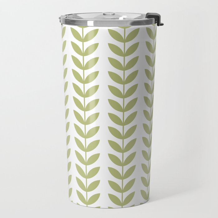 Scandinavian Mid Century Pattern Green Travel Mug Gallery Image 2