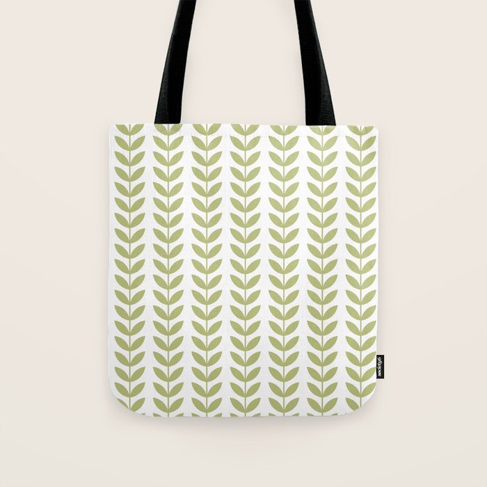 Scandinavian Mid Century Pattern Green Tote Bag Gallery Image 1