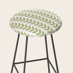 Scandinavian Mid Century Pattern Green Stool Gallery Image 2