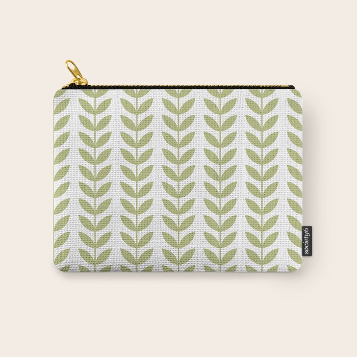 Scandinavian Mid Century Pattern Green Carry All Pouch Gallery Image 1