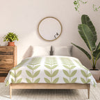 Scandinavian Mid Century Pattern Green Comforter Gallery Image 3