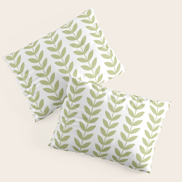 Scandinavian Mid Century Pattern Green Pillow Sham Gallery Image 3