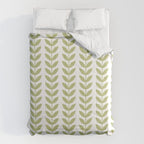 Scandinavian Mid Century Pattern Green Comforter Gallery Image 6