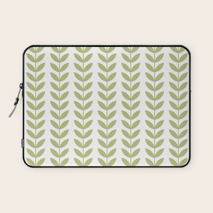 Scandinavian Mid Century Pattern Green Laptop Sleeve Gallery Image 1
