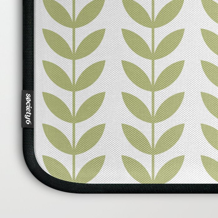 Scandinavian Mid Century Pattern Green Laptop Sleeve Gallery Image 3
