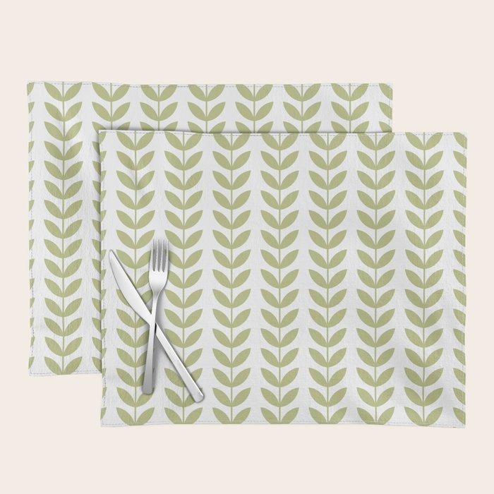 Scandinavian Mid Century Pattern Green Placemat Gallery Image 1