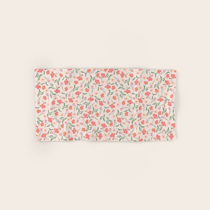 A breath of fresh air - A seamless floral pattern in pinks and reds Bath Towel Gallery Image 1
